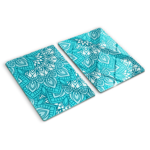 Snijplanken van glas Mandala-patroon in blauwe tinten