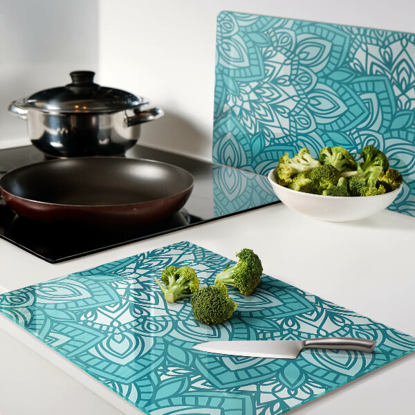 Szklana deska do krojenia Wzór mandali w odcieniach niebieskiego