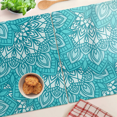 Szklana deska do krojenia Wzór mandali w odcieniach niebieskiego