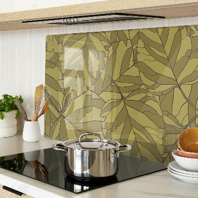 Szklana deska do krojenia Liście w odcieniach złota