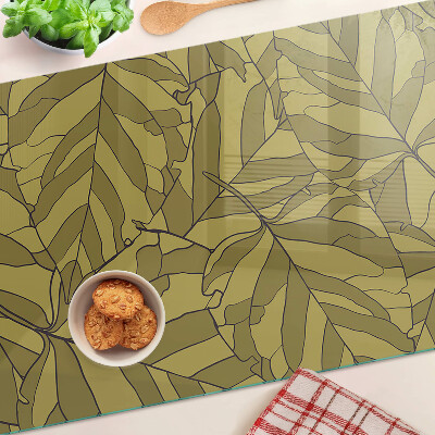 Szklana deska do krojenia Liście w odcieniach złota
