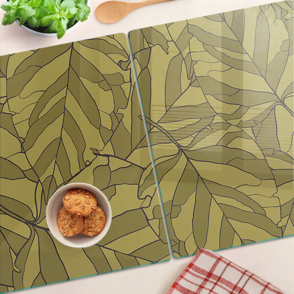 Szklana deska do krojenia Liście w odcieniach złota