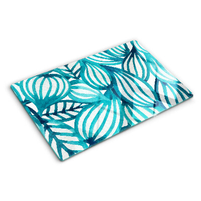 Deska kuchenna szklana Liście w odcieniach turkusu