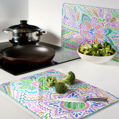 Deska kuchenna szklana Kwiatowy wzór w stylu boho