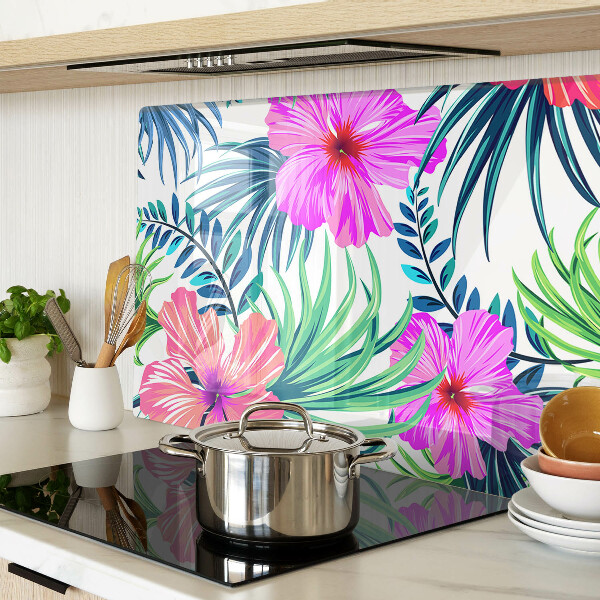Glazen snijplanken Tropisch bloemenmotief