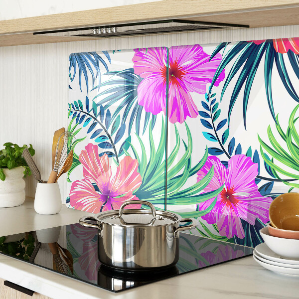Glazen snijplanken Tropisch bloemenmotief