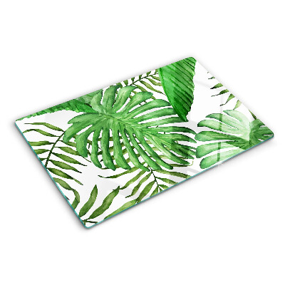 Deska kuchenna szklana Liście tropikalne w odcieniach zieleni