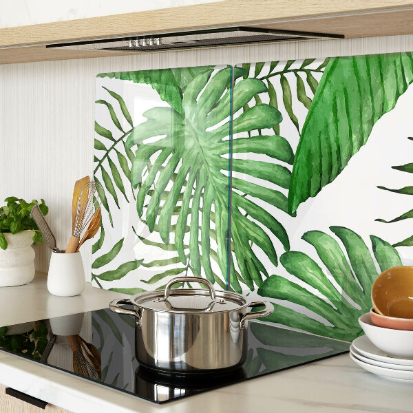 Deska kuchenna szklana Liście tropikalne w odcieniach zieleni