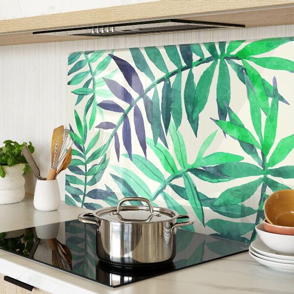 Deska kuchenna szklana Liście palmowe w akwarelowym stylu