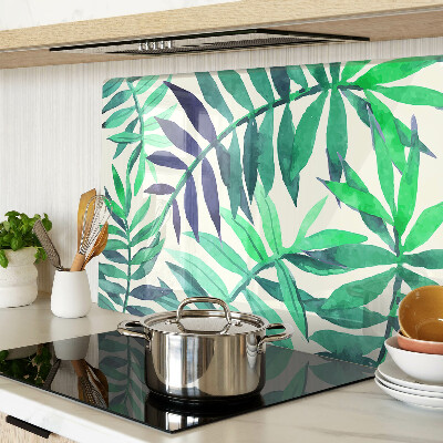 Deska kuchenna szklana Liście palmowe w akwarelowym stylu