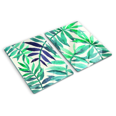 Deska kuchenna szklana Liście palmowe w akwarelowym stylu
