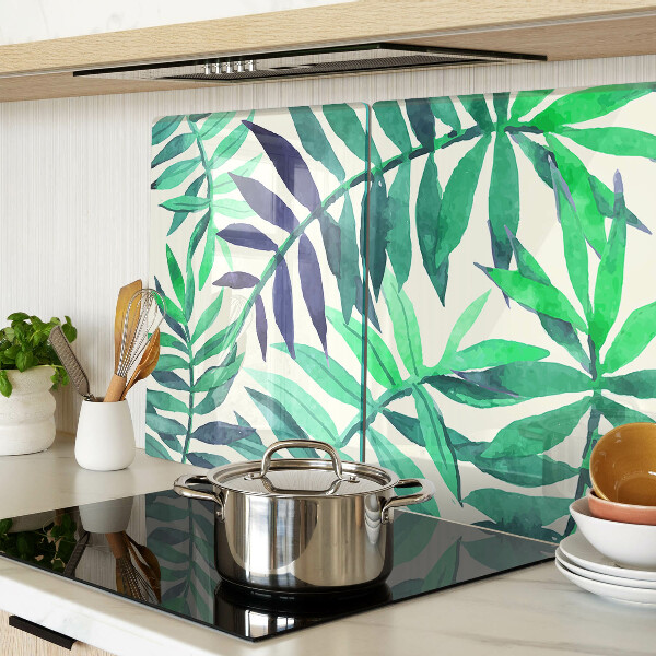 Deska kuchenna szklana Liście palmowe w akwarelowym stylu