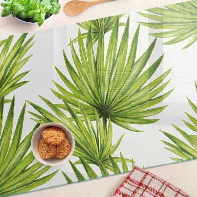 Szklana deska do krojenia Liście palmowe w zielonych odcieniach