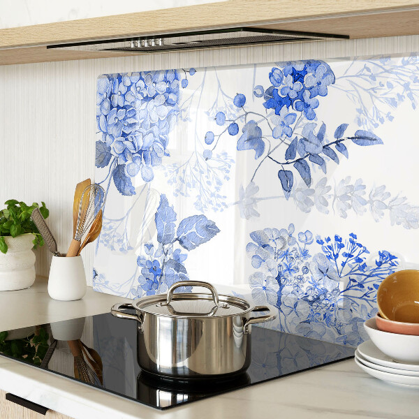 Szklana deska do krojenia Kwiaty w odcieniach niebieskiego