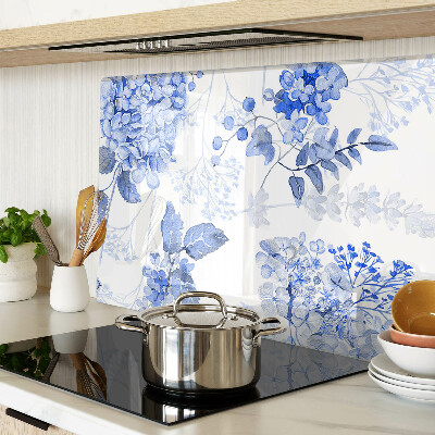 Szklana deska do krojenia Kwiaty w odcieniach niebieskiego