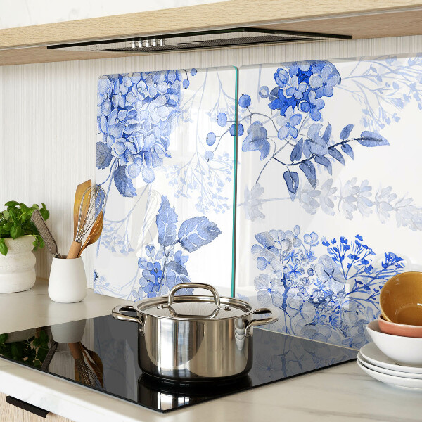 Szklana deska do krojenia Kwiaty w odcieniach niebieskiego