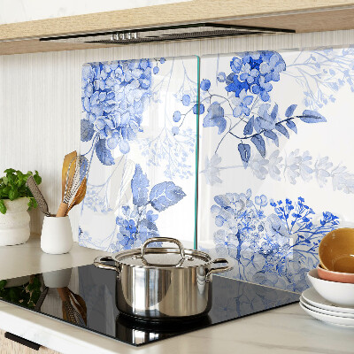 Szklana deska do krojenia Kwiaty w odcieniach niebieskiego