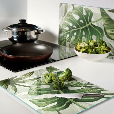 Szklana deska do krojenia Liście tropikalne
