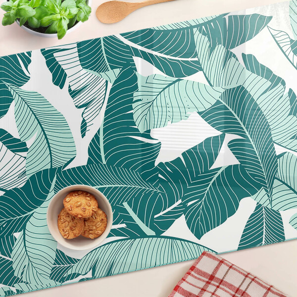 Szklana deska kuchenna Liście tropikalne w odcieniach zieleni