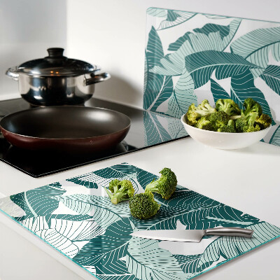 Szklana deska kuchenna Liście tropikalne w odcieniach zieleni