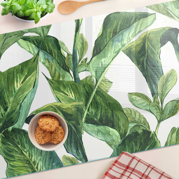 Szklana deska kuchenna Liście roślin tropikalnych