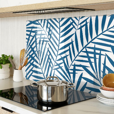 Deska kuchenna szklana Liście palmowe w odcieniach niebieskiego