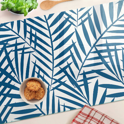 Snijplanken glas Palmbladeren in verschillende tinten blauw
