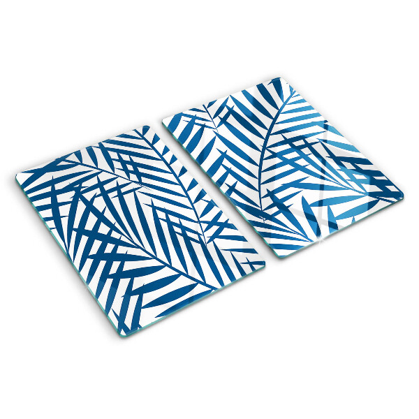 Snijplanken glas Palmbladeren in verschillende tinten blauw