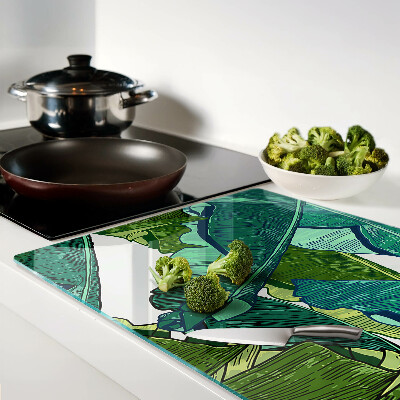 Szklana deska do krojenia Liście palmowe w odcieniach zieleni