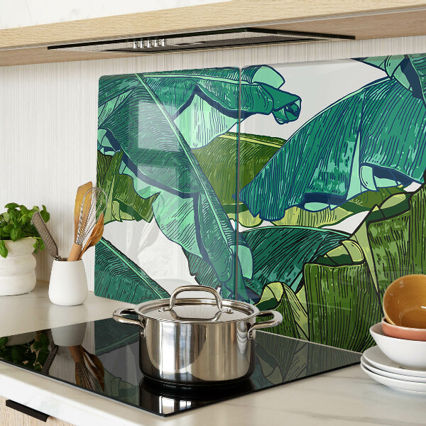 Szklana deska do krojenia Liście palmowe w odcieniach zieleni