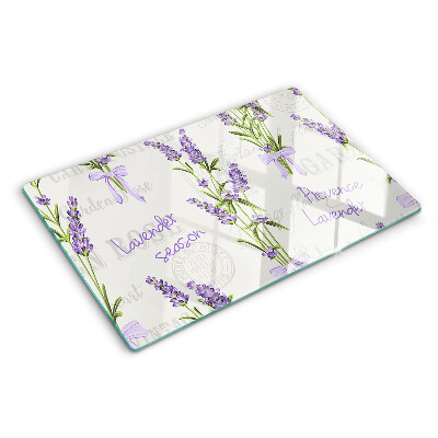 Szklana deska do krojenia Lawenda i napisy prowansalskie