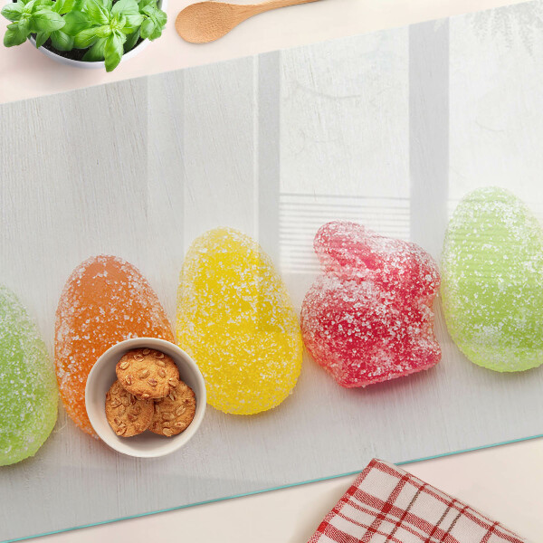 Szklana deska kuchenna Słodycze w kolorach tęczy