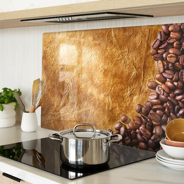 Deska kuchenna szklana Kawa i skórzany wzór
