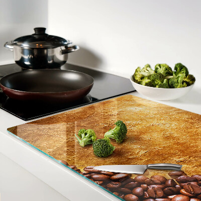 Glazen snijplanken Koffie- en leerpatroon