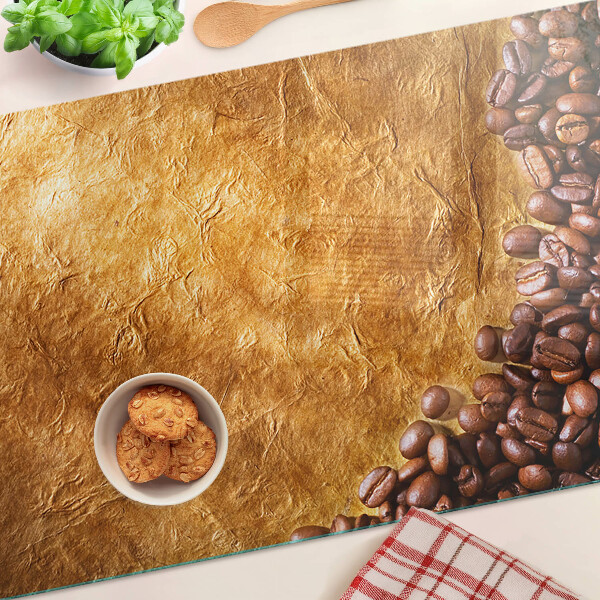 Glazen snijplanken Koffie- en leerpatroon