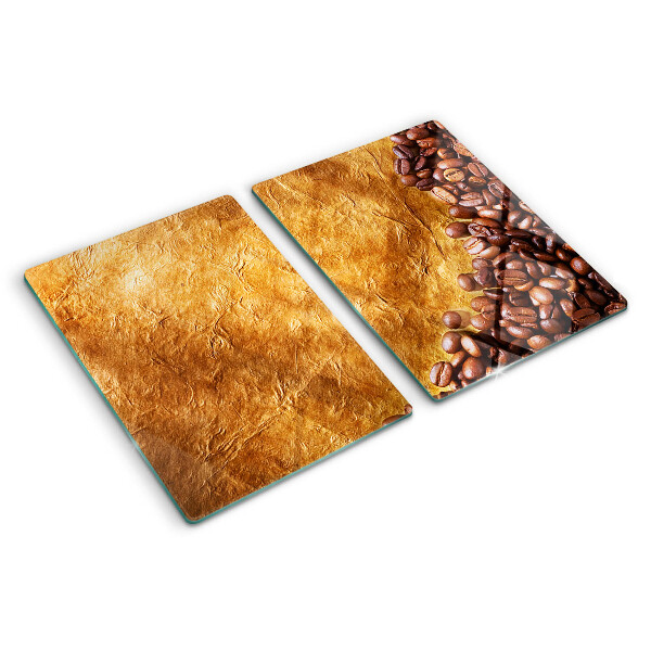 Glazen snijplanken Koffie- en leerpatroon