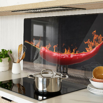 Szklana deska do krojenia Ogień i papryka chili