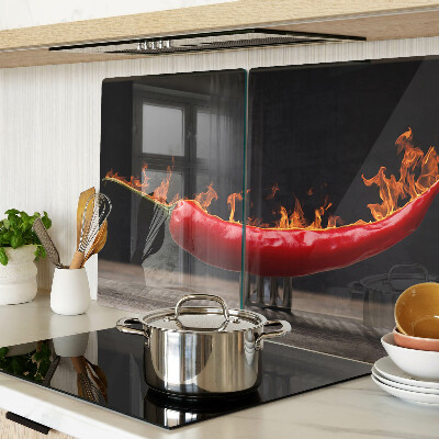 Szklana deska do krojenia Ogień i papryka chili