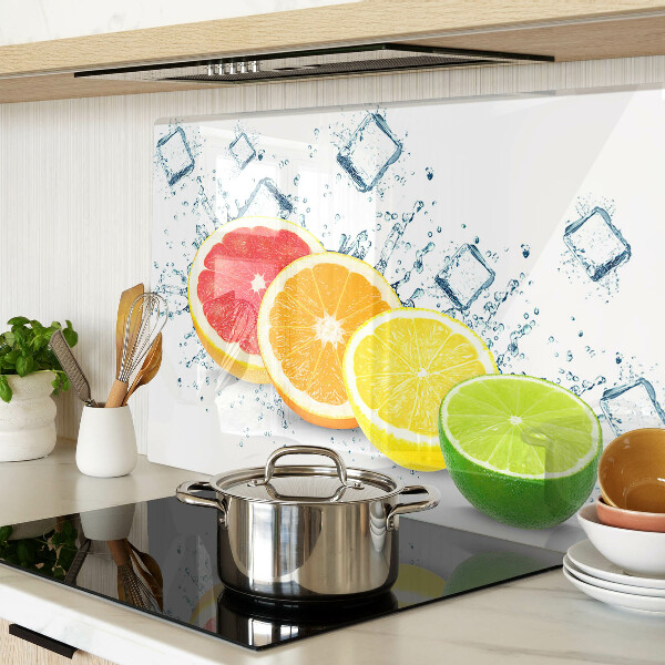 Szklana deska kuchenna Cytrusy w kolorowych plasterkach