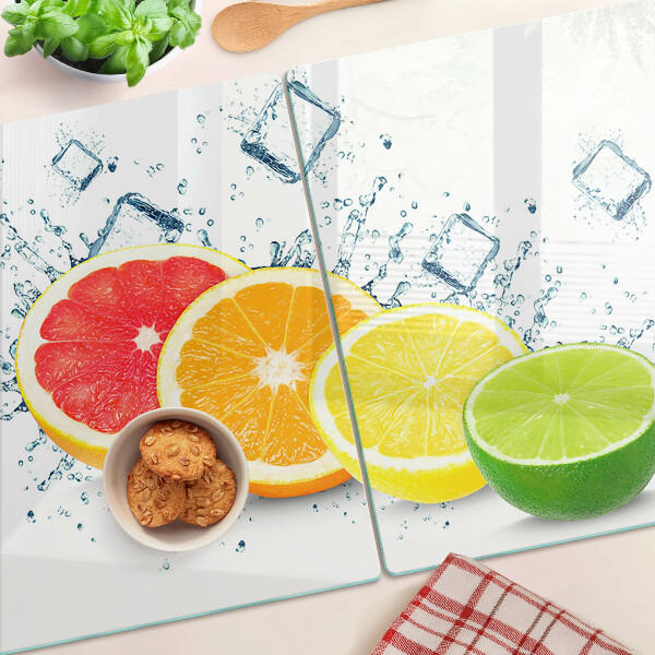 Szklana deska kuchenna Cytrusy w kolorowych plasterkach