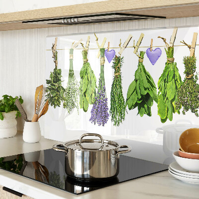 Szklana deska kuchenna Zioła na sznurku