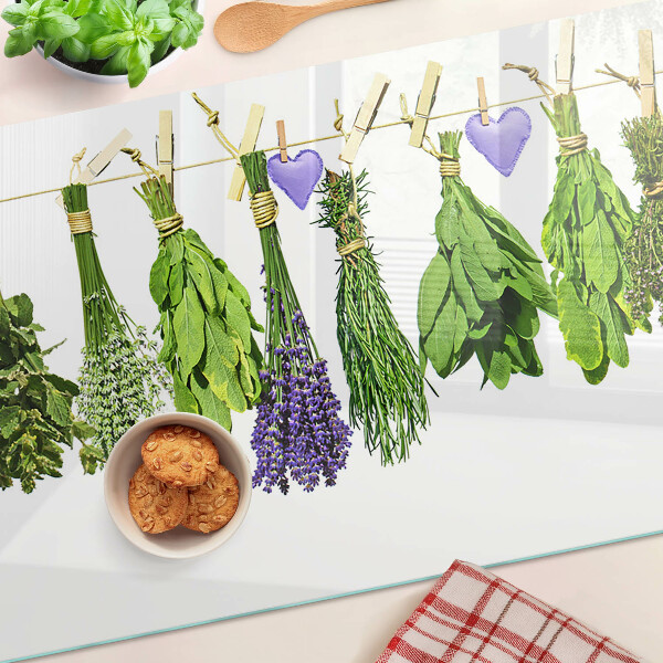 Szklana deska kuchenna Zioła na sznurku