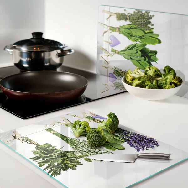 Szklana deska kuchenna Zioła na sznurku