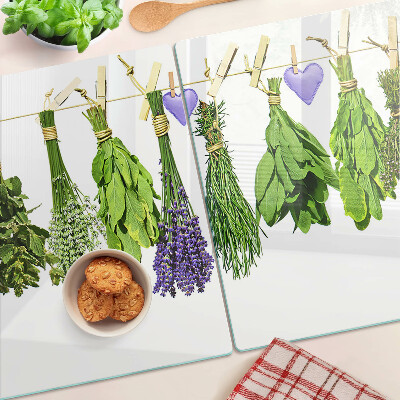 Szklana deska kuchenna Zioła na sznurku