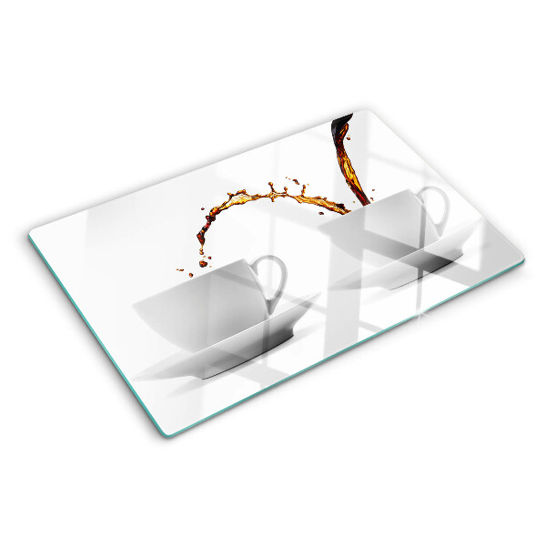Szklana deska kuchenna Kawa w filiżankach