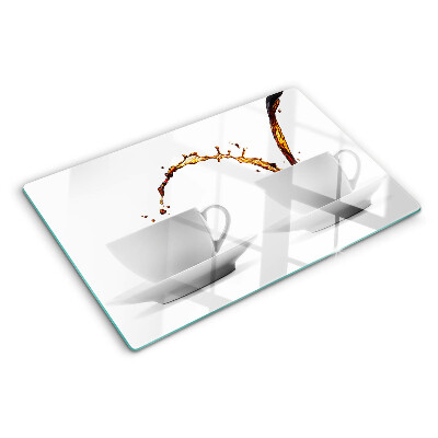 Snijplanken glas Koffie in kopjes