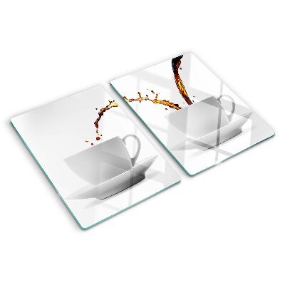 Szklana deska kuchenna Kawa w filiżankach
