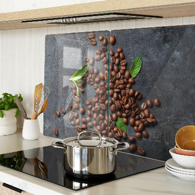 Deska kuchenna szklana Ziarna kawy na tle kamienia