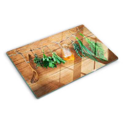 Glazen snijplanken Kruiden in de keuken