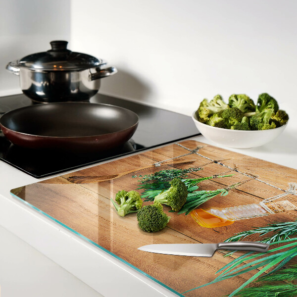 Glazen snijplanken Kruiden in de keuken